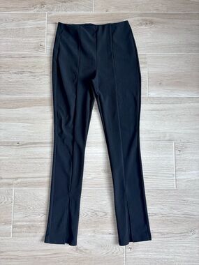ZARA Front Split Leg Black High Waist Pants XL